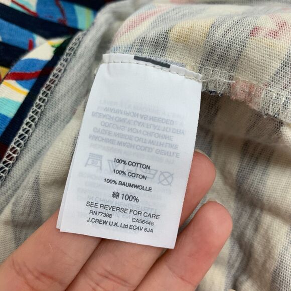 J Crew Michael De Feo Tee Womens M Floral Striped Wearable Art Drop Shoulders - Picture 9 of 14